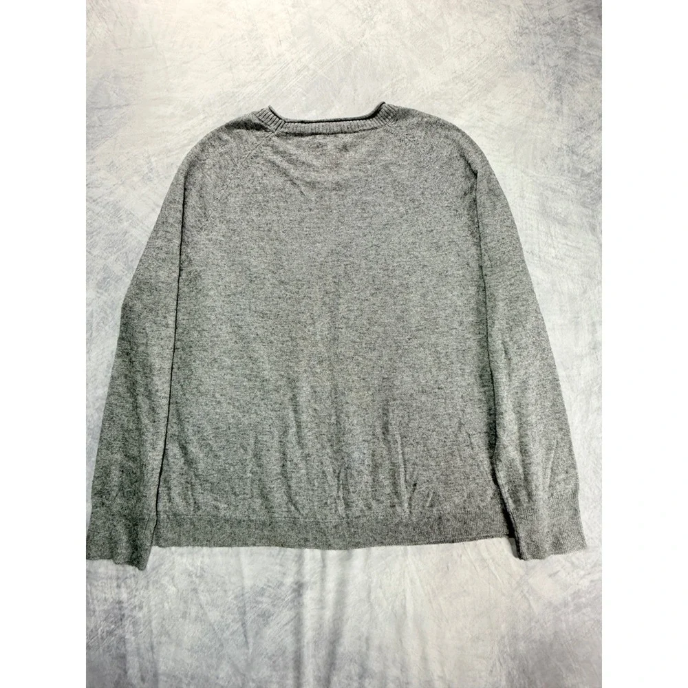 J Crew Womens sz XL Gray Tweed Front Merino Wool‎ Blend Sweater preppy academia
